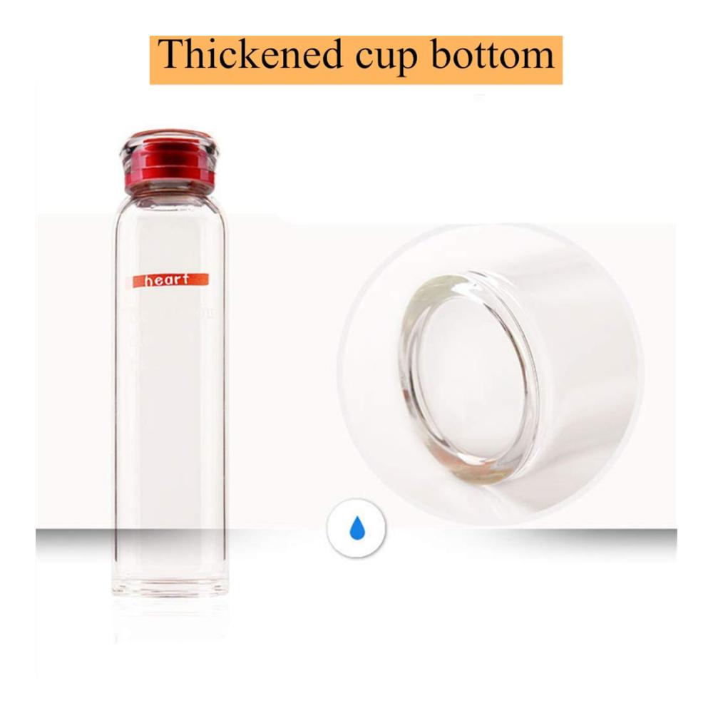 Hochwertige Thermosflasche aus Borosilikatglas | Leicht auslaufsicher & wiederverwendbar | Klarer Wasserbehälter für unterwegs | Gesunde Trinkflasche | Modernes Design | Ideale Glasflasche für kalte & heiße Getränke