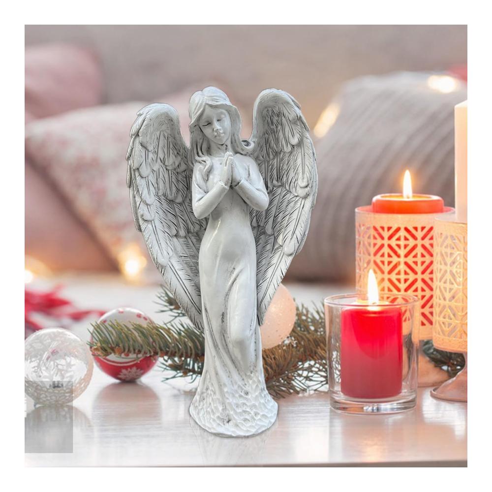 Engelsflügel Figurenstatue | Dekorative Gartenstatue für innen und außen - Göttliches Geschenk für Zuhause Wohnzimmer Garten und mehr! Ideal für Engel-Liebhaber und spirituelle Atmosphäre