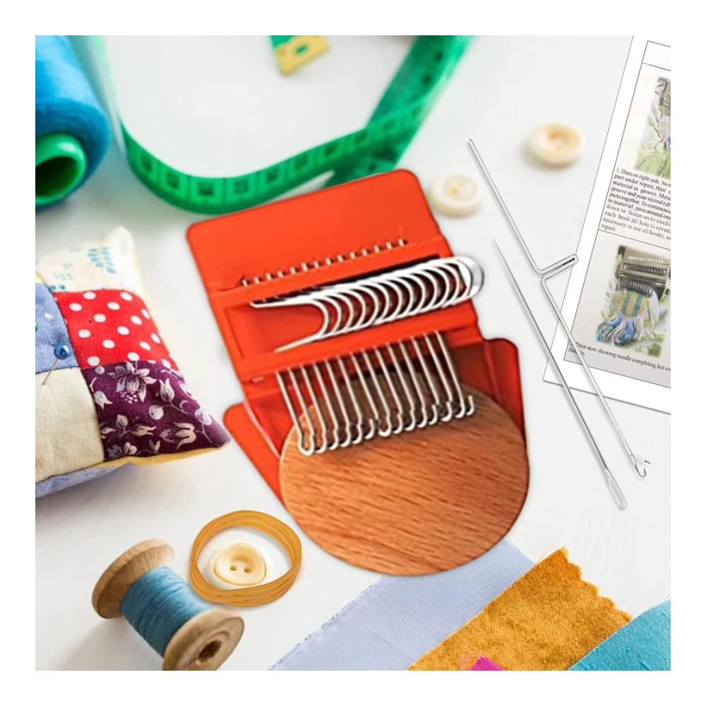 Hochwertiger Knäuelwickler für Handarbeitsliebhaber | Tragbare Strickmaschine mit 12 Haken | Ideal zum Reparieren von Webstühlen Jeans Socken und Kleidung | Perfekt für Anfänger
