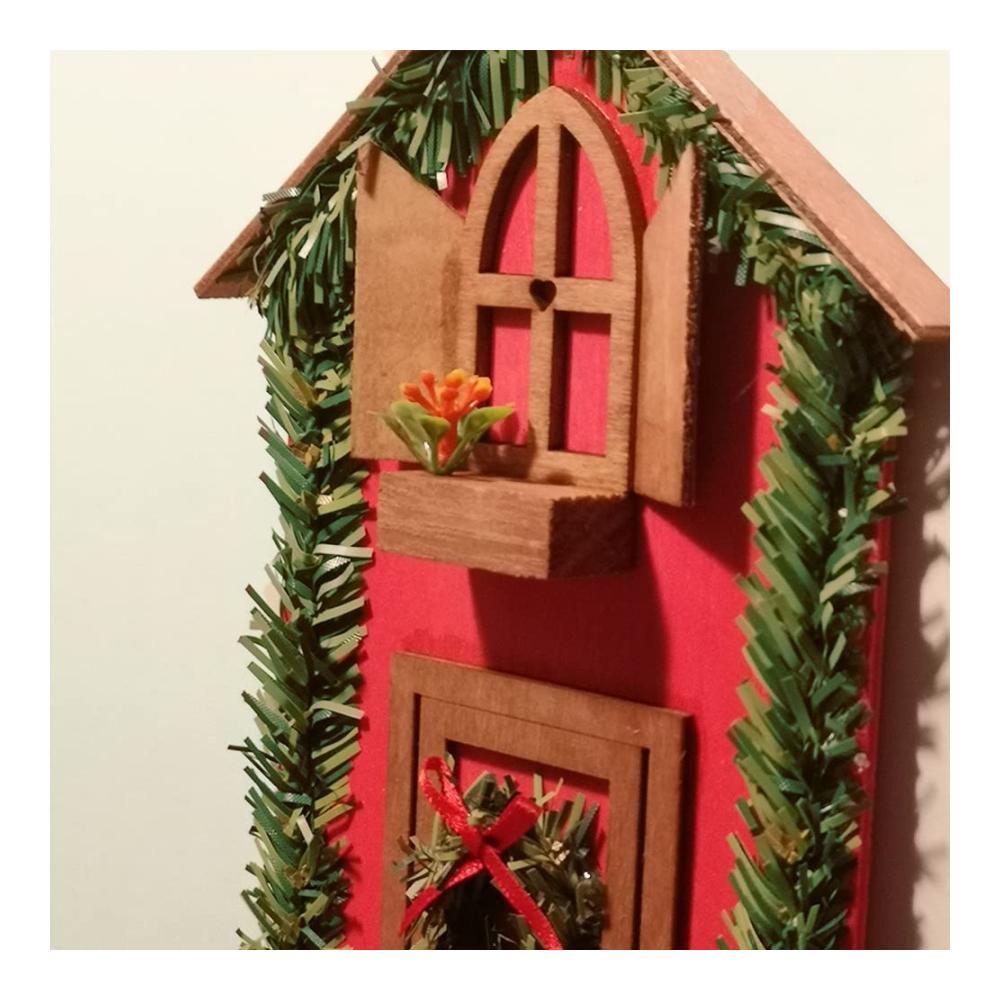 Dänische Miniatur Feentür mit LED-Beleuchtung – Zauberhafte Weihnachtsdeko für Kinderzimmer – Holz Wichteltür Set mit Ziers