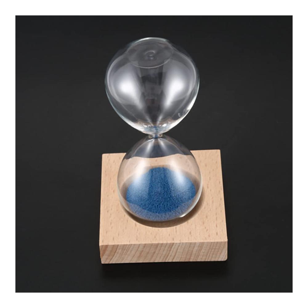 Moderne Wanduhr Magnetische Sanduhr aus Glas & Eisenpulver mit blühendem Design - Inklusive Holzständer & Geschenkverpackung