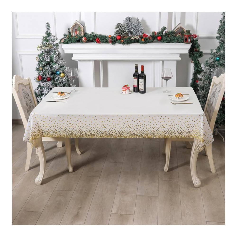 Einweg Tischdecken Set - 4er Pack Geburtstag Punkt Tischtücher wasserdicht - Rechteckiges Tischtuch für Party Picknick Jubiläum - 274x137cm