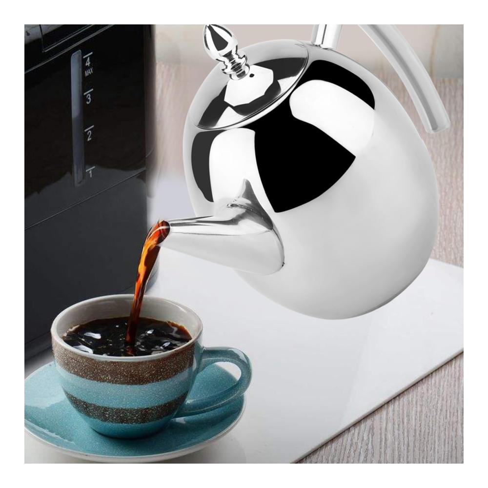 Genießen Sie perfekten Tee - Edelstahl Teekanne mit herausnehmbarem Netzfilter 1500 ml Elektrischer Tee-/Kaffee-/Wasserkocherbehälter für aromatische Getränke