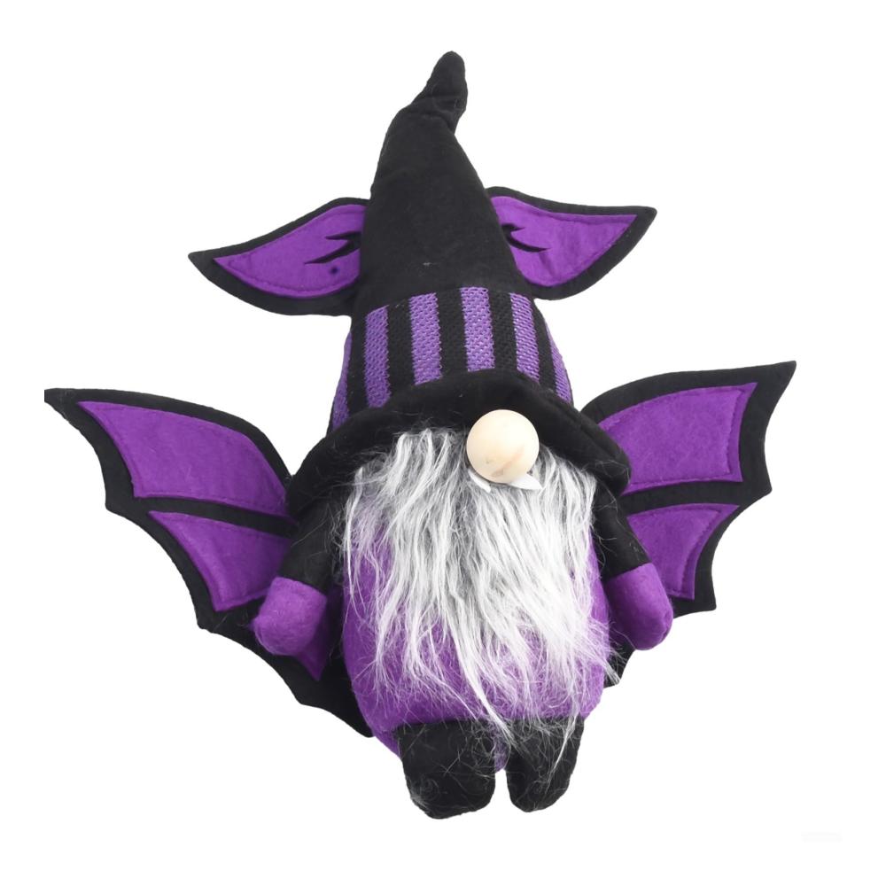 Entzückende handgefertigte Plüsch-Gesichtslose Puppen 2er-Set mit Fledermaus-Vampir alter Mann und Zwergmotiven - Perfekte Puppenornamente für einzigartige Dekorationen - 32 x 8 x 30 cm