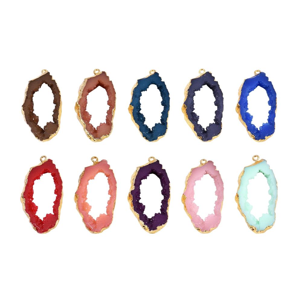 Edler Druzy Achat Harz Schmuckanhänger - Handgefertigter Charm-Anhänger für Eleganz und Stil - Perfekt für DIY-Schmuckprojekte und Geschenke - Einzigartige Accessoires für jede Gelegenheit