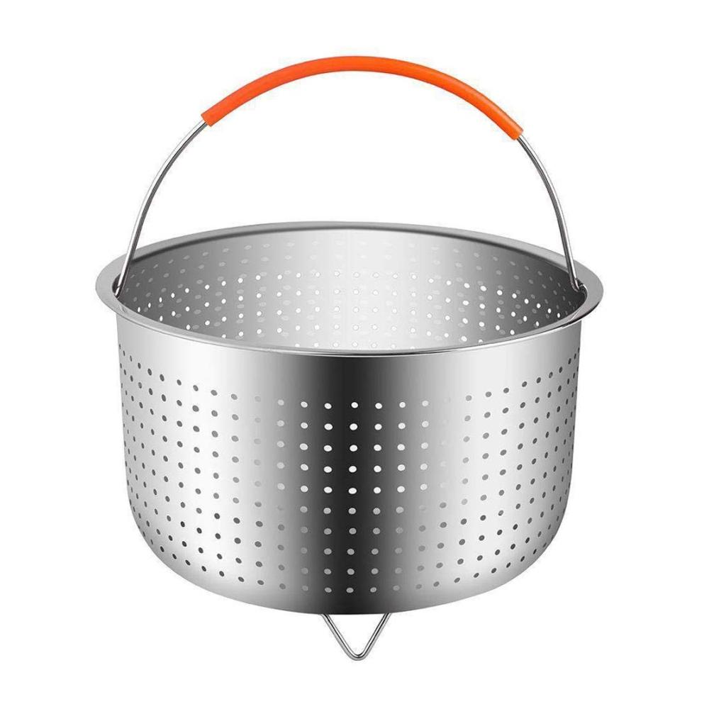 Dämpfkorb Edelstahl für Instant Pot | Dünsteinsatz mit Silikongriff | Perfekt für Schnellkochtöpfe & Kochtöpfe | Gesunde Zubereitung von Gemüse & Obst | Robustes Dampfeinsatz Zubehör