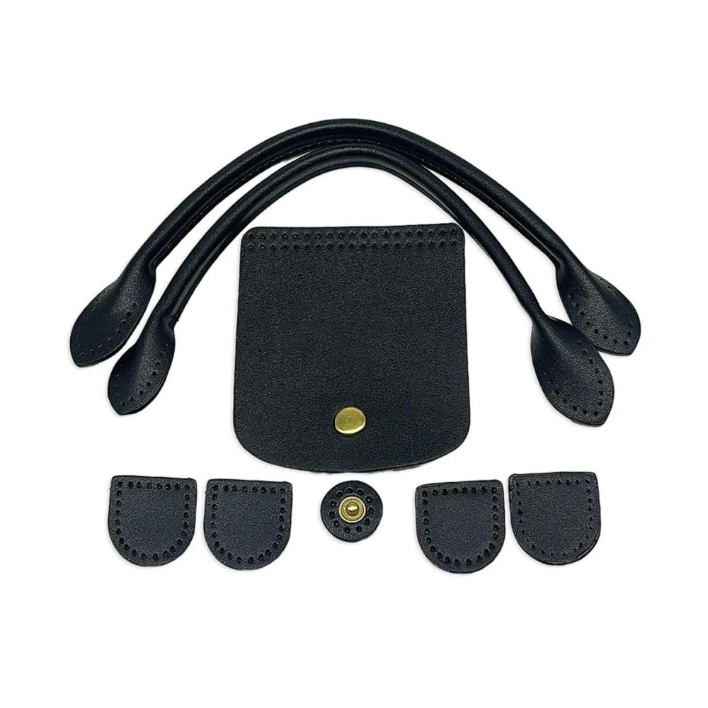 Handgefertigtes Taschenherstellungsset - 8-teiliges Taschenzubehör mit gewebten Mustern weichen PU-Taschengriffen Boden Knopf für Knödel - Ideal für handgemachte Beige Handtaschen. Entdecken Sie die Kunst der individuellen Taschenkreation
