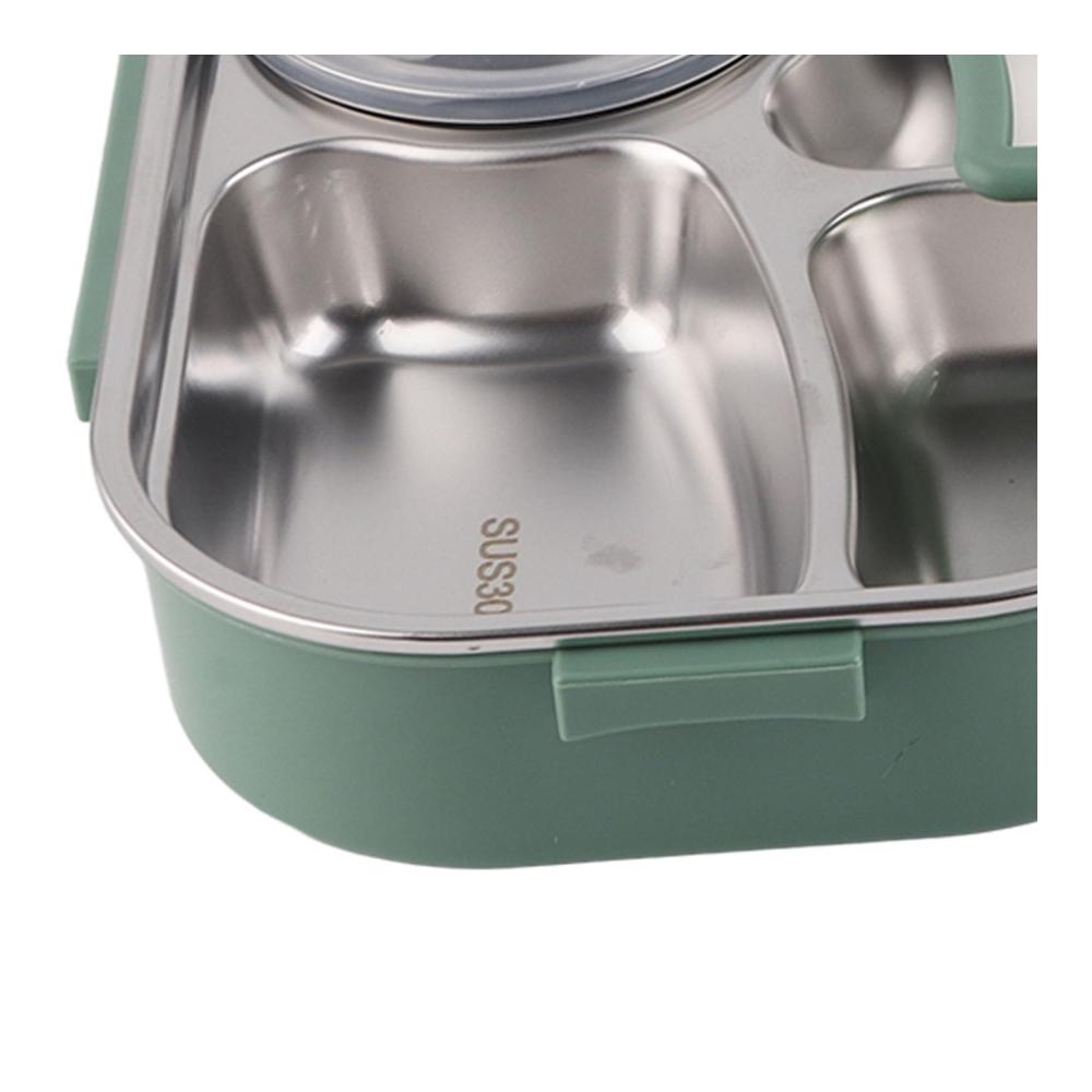 Entdecken Sie die Innovation Premium Edelstahl Bento Boxen Set mit Auslaufschutz | Inklusive Löffel und Essstäbchen | Tragbare Lunchbox für Schüler und Erwachsene | 4-Gitter Design mit Tropfsuppenschüssel für ultimative Mahlzeitenvielfalt
