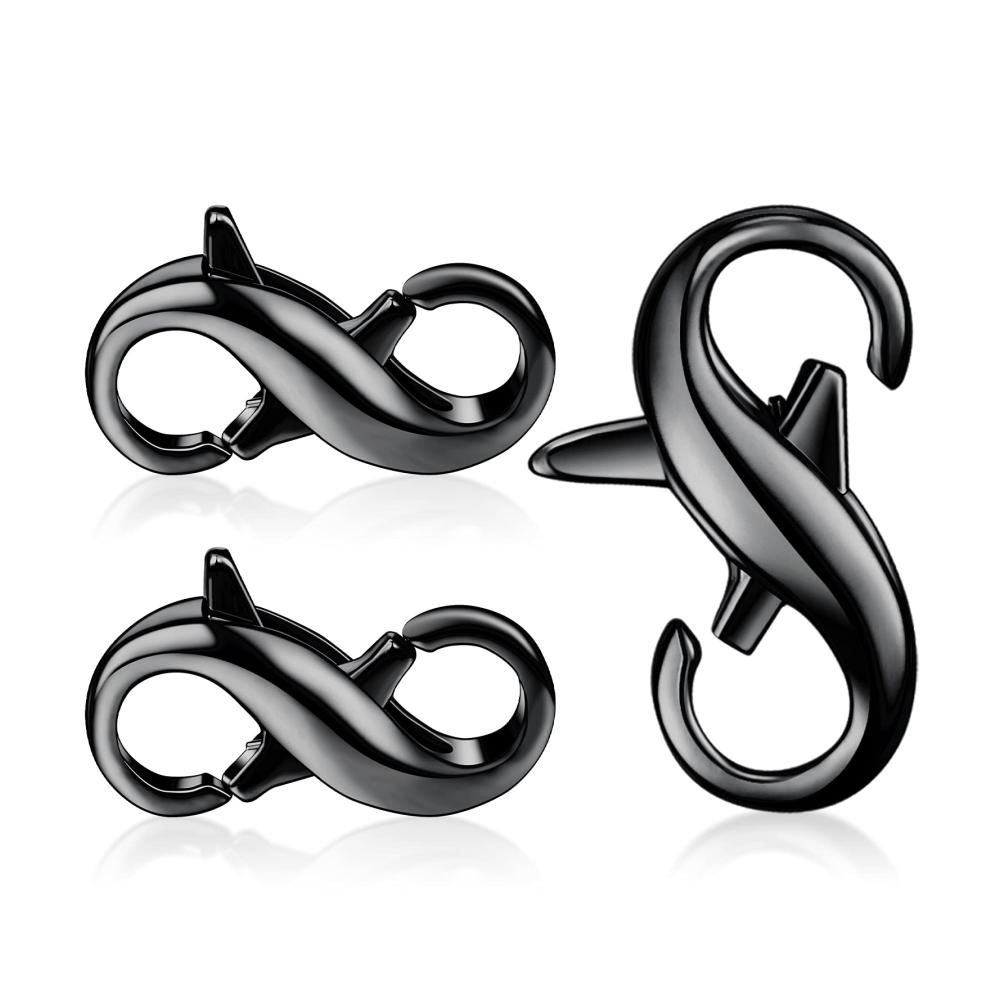 Entdecken Sie die Vielfalt Premium 3er-Set Hummerverschlüsse für individuelle Schmuckkreationen - Doppelte Öffnung Schwarz 13x6mm - Ideale Verschlusslösung für Halsketten und Armbänder