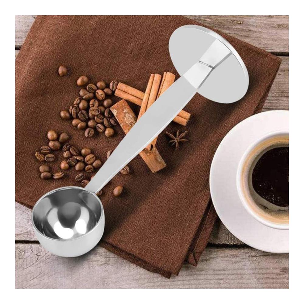 Edelstahl Kaffeedosierlöffel | Präzises Kaffeemaß mit Doppelfunktion für exzellenten Espresso und Kaffee | Hochwertiger Portionierer und Stampfer | Kaffee- & Espressomaße perfekt ab