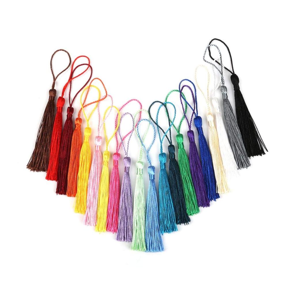 32 Stück Fransen-Borten Set Hochwertige 13cm Seidenquasten in Grün für DIY Dekorationen Näharbeiten & Vorhänge. Ideales Zubehör für Hochzeiten
