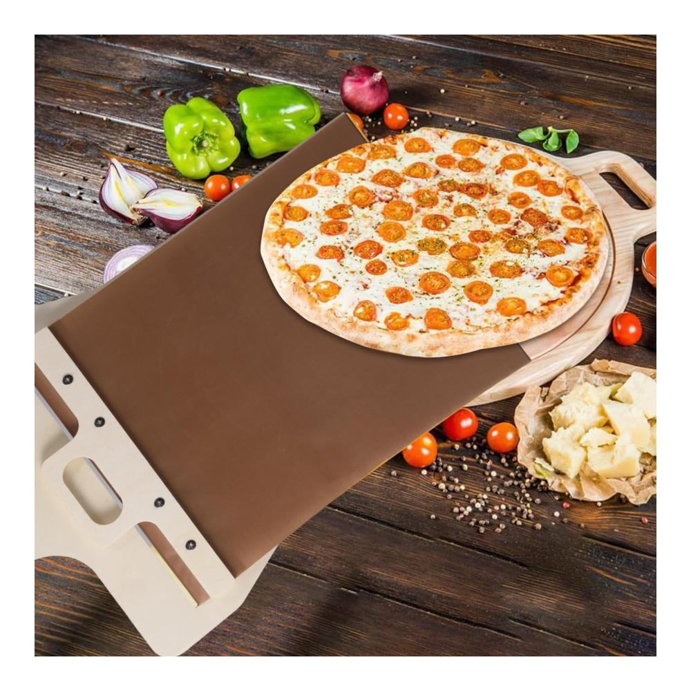 Pizzapfannen Profi Pizzaschaufel mit ergonomischem Griff | Große Schiebe-Pizzaschieber für den perfekten Ofen | Robuste Pizza Peel Pala für hauchdünne Köstlichkeiten | Inklusive Pizza Rezept