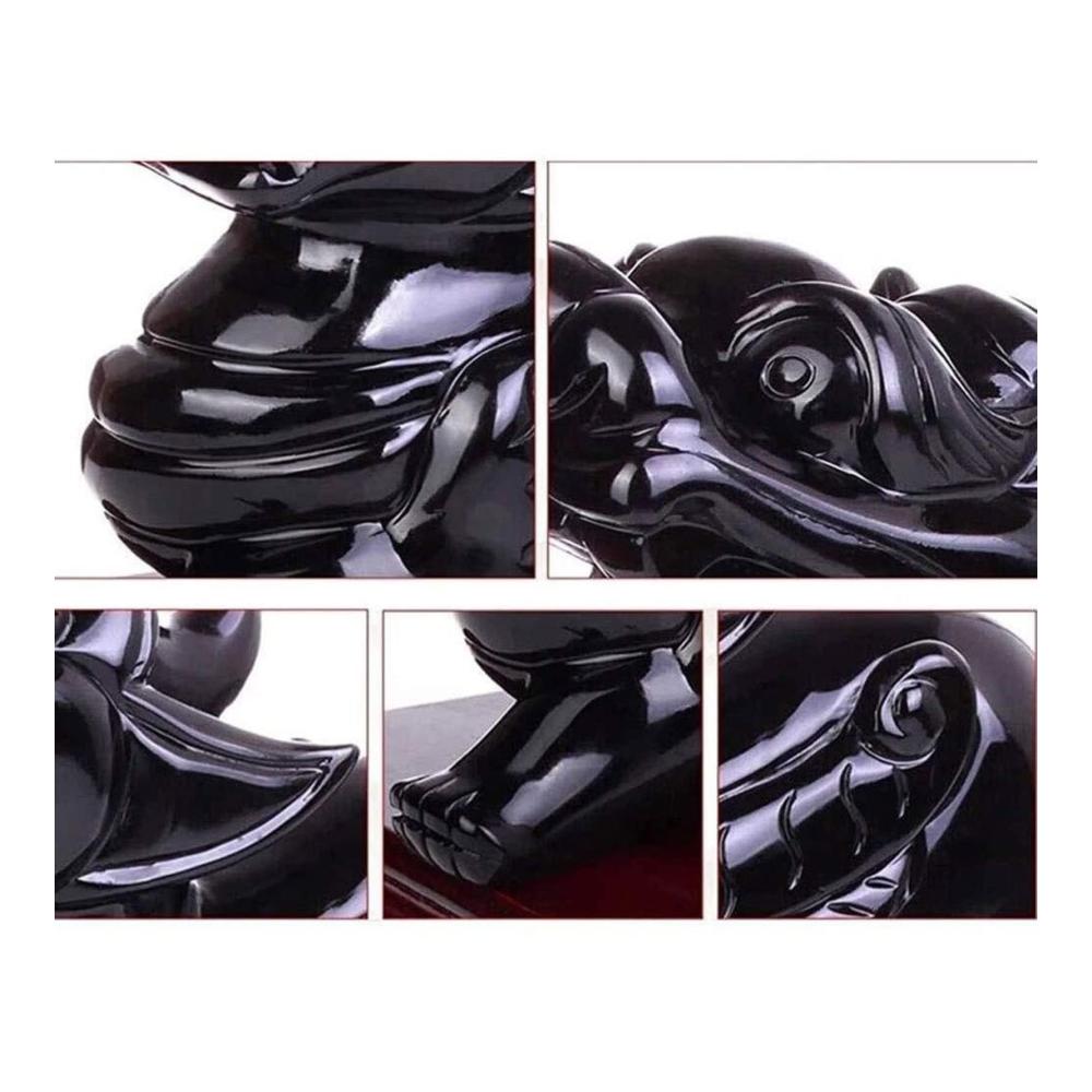 Bringen Sie Glück und Wohlstand in Ihr Zuhause! Paar Chinesische Feng-Shui-Pixiu/Piyao-Statuen aus Natürlichem Obsidian - Perfekte Ornamente für Harmonie und Reichtum im Büro und