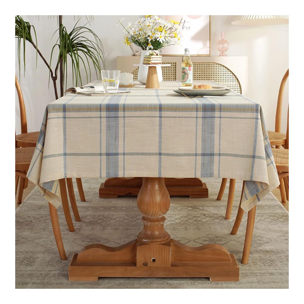 Elegante Tischdecke Leinenoptik 140x300cm – Abwaschbare Tischwäsche mit Spitzenkante Rechteckig & Pflegeleicht Ideal für Festliche An