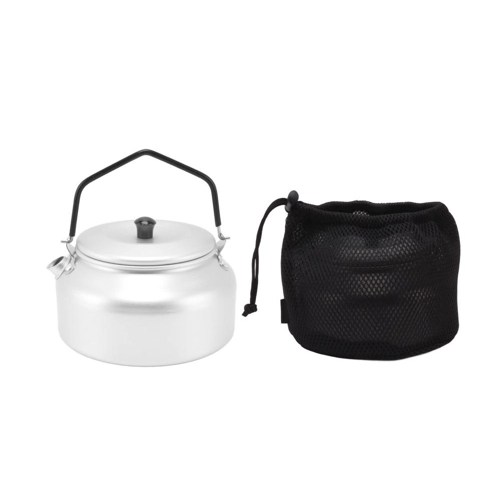 Camping-Wasserkocher aus leichter Aluminiumlegierung | Tragbarer Teekessel für Camping Grillen & Reisen | Silberne Teekanne mit Deckel für Zuhause & Outdoor-Küche | Praktische Kaffeekanne