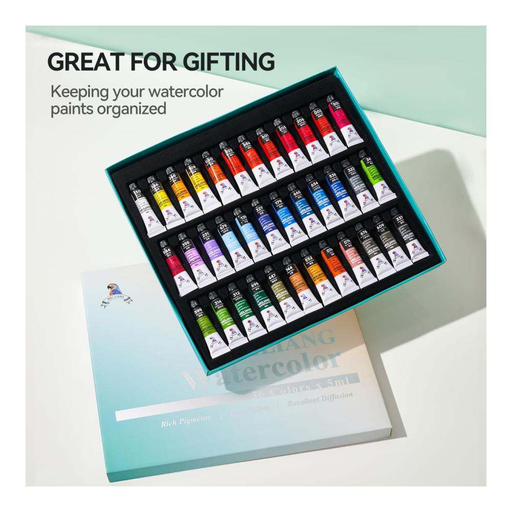 Entdecke die Welt der Farben & Lacke Paul Rubens MeiLiang Aquarellfarben Set - 36 lebendige Wasserfarben mit praktischer Metallbox und hochwertigem Aquarellpinsel! Perfekt für Künstler aller Niveaus