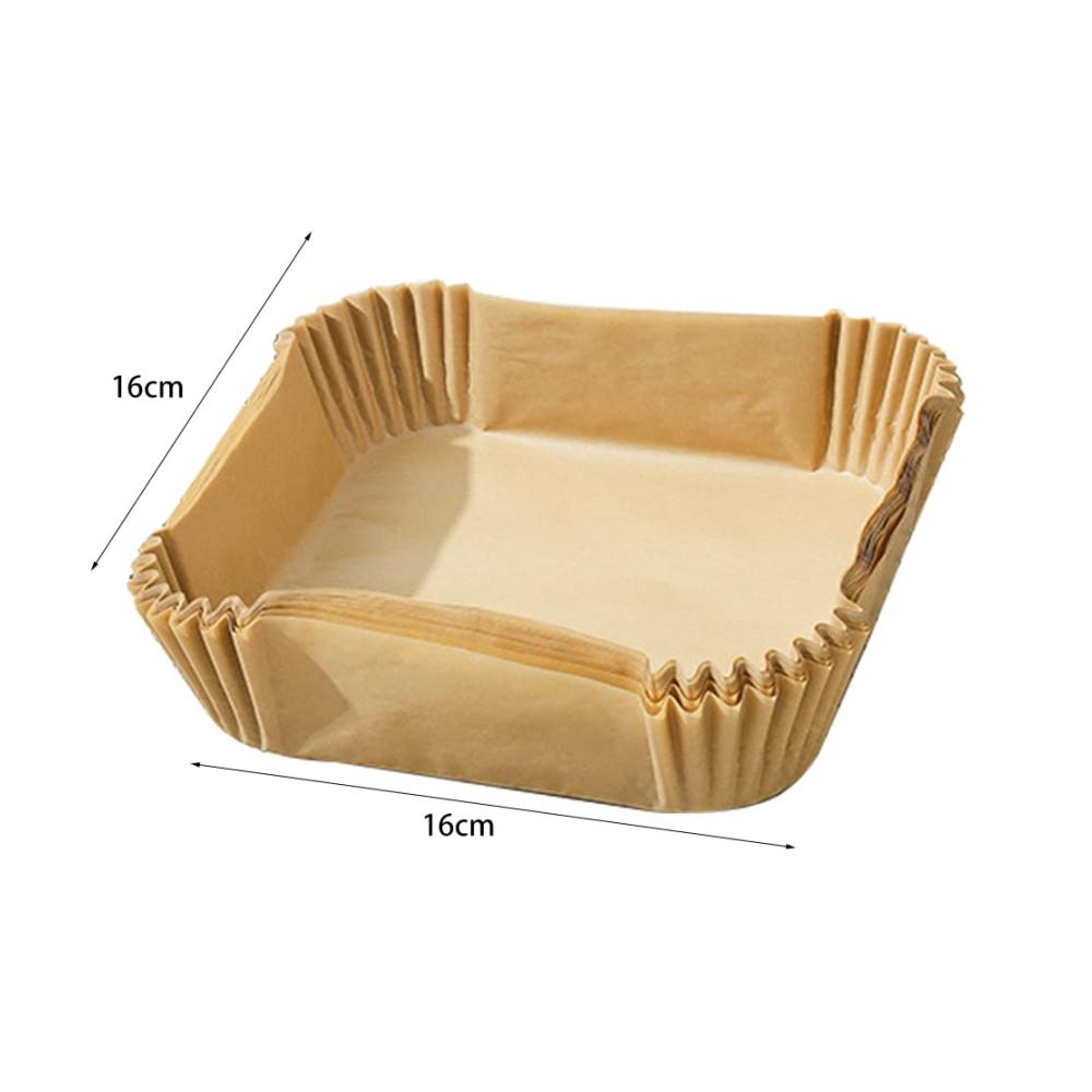 100 Stück Backpapier für Luftfritteusen Ofen & Mikrowelle | Einweg-Silikon-Ölpapiereinlagen zum Braten & Backen | Mehrzweck-Antihaft | Beige