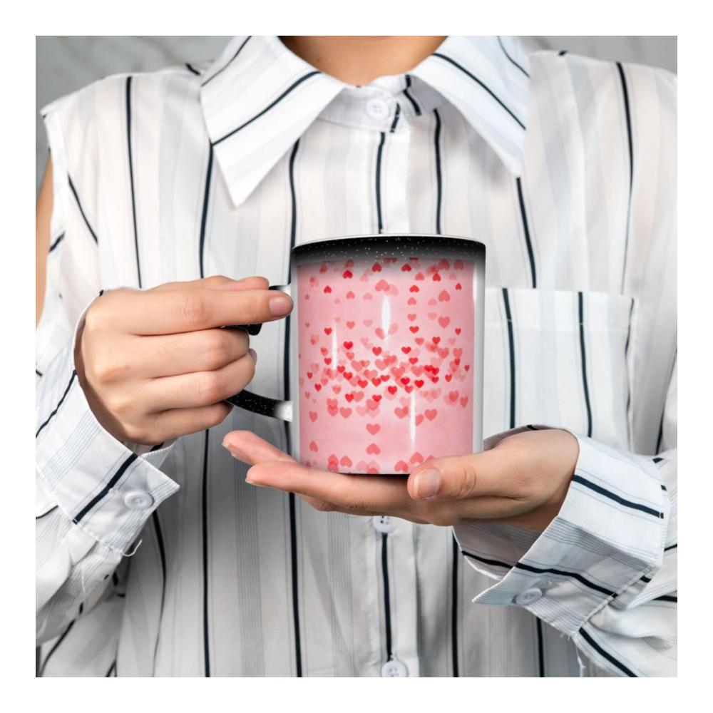 Beheizte Kaffeetasse mit rotem Herz-Motiv | Farbwechsel | Lustige Tasse für heiße Getränke | Perfektes Geschenk für Familie und Freunde | Kaffeetassen & Becher