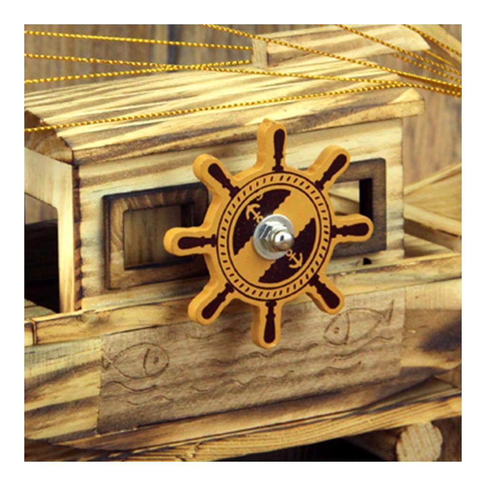 Entzückende Vintage-Spieluhr Dekorative Holz-Segelboot-Skulptur – Perfektes Geschenk für Heim und Büro! Sammeln Sie zeitlose Erinnerungsstück
