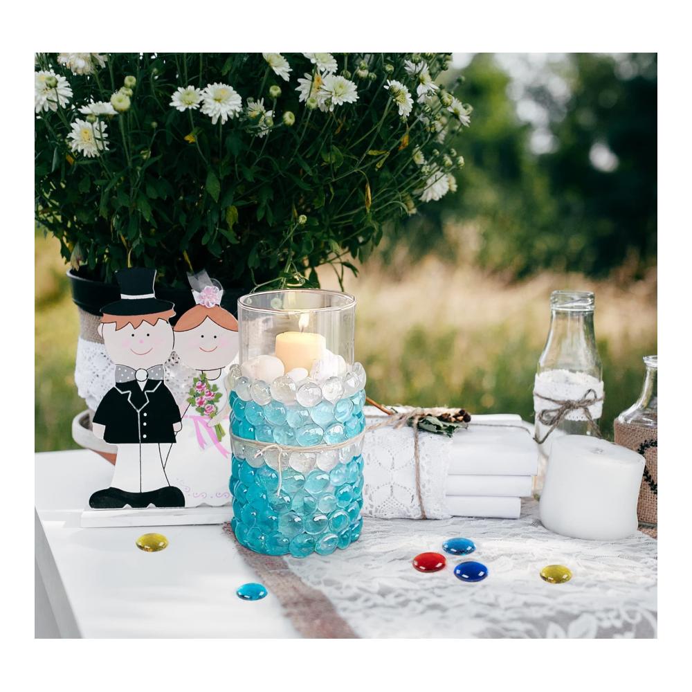 Attraktive Glasnuggets Bunt 900g - Premium Granulate für kreative Dekoideen - Muggelsteine Spielsteine & Mosaiksteine inklusive - Ideal zum Basteln und Verschönern