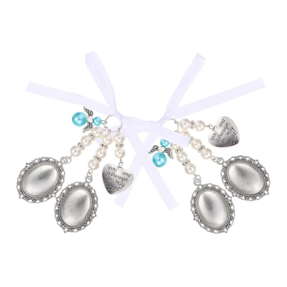 10 Stück Hochzeitsstrauß Brautanhänger Lünette Tabletts - Glanzvolle Schmuckanhänger für Brautsträuße - Veredeln Sie Ihre Hochzeit mit eleganten Brautschmuck-Anhängern! (Farbe Stil 2x5 Stück Größe 8.5X6X0.7CMx5 Stück