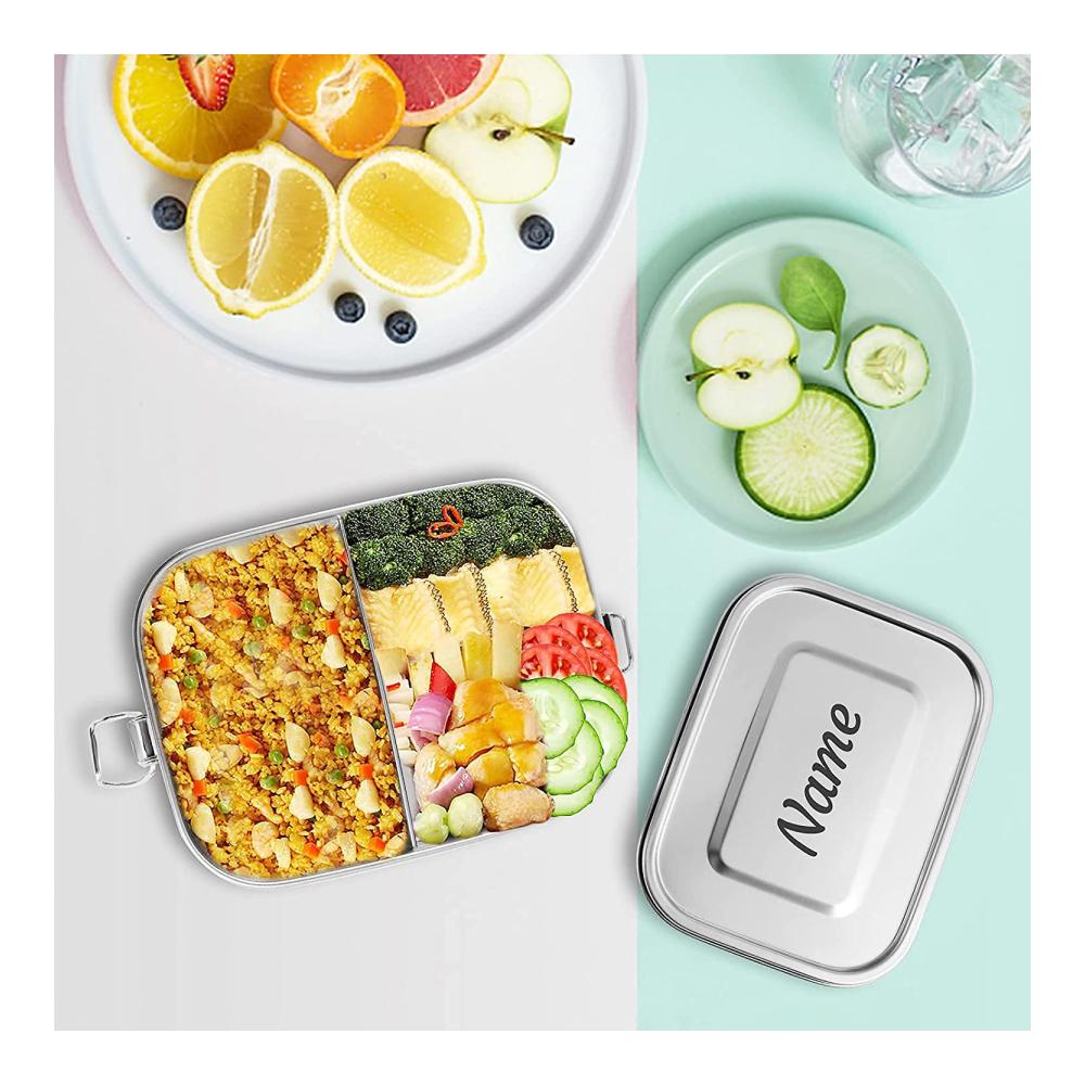 Personalisierte Gravierte Edelstahl Lunchbox Name Lunchbox Bento Box (sty1) - Hochwertige Lunch-Boxen mit individueller Gravur für stilvolles Mittagessen unterwegs - Ideal für Schule Arbeit und Picknicks - Hält Speisen frisch und sicher - Praktisches Geschenk
