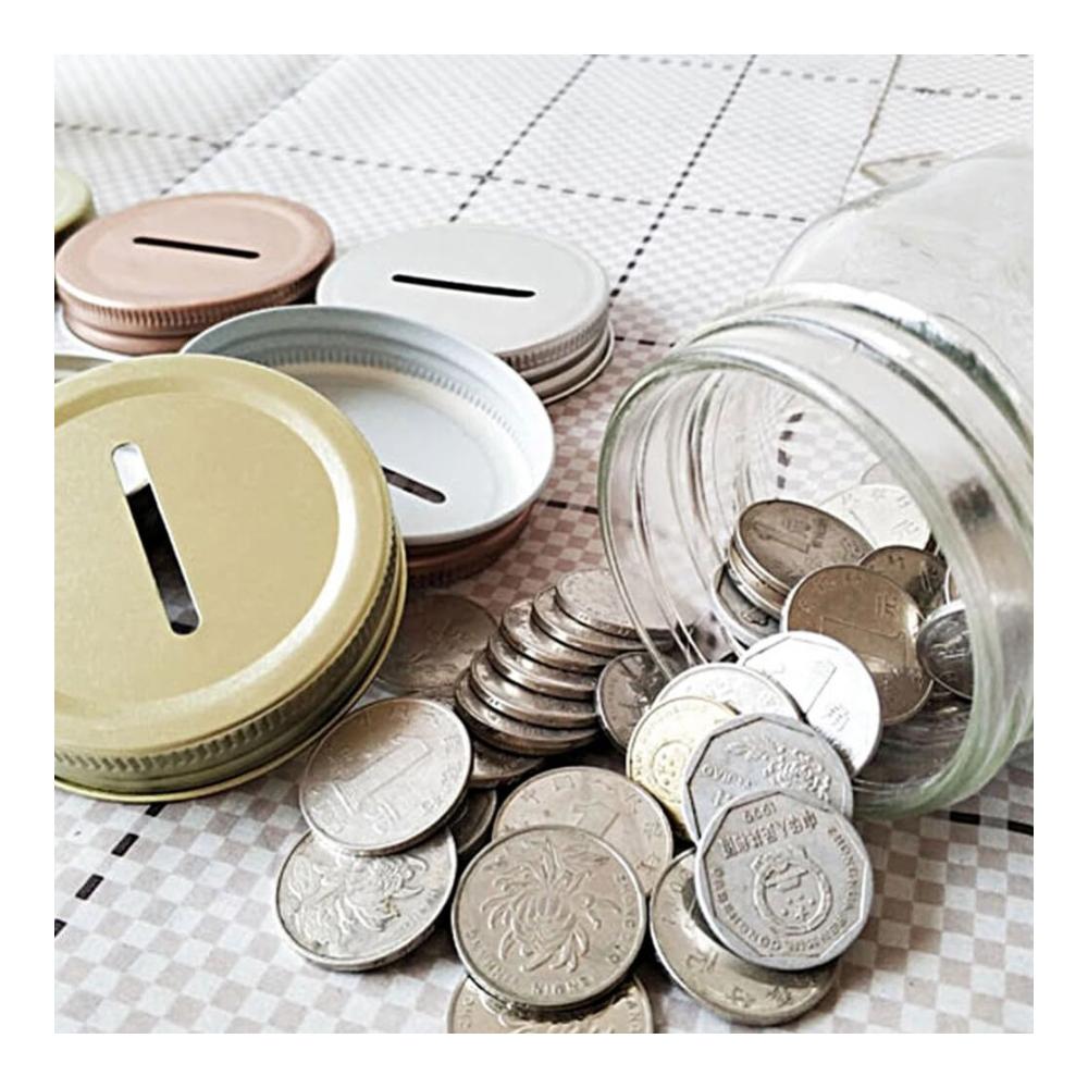Einmachgläser Deckel Set – 20 Stk. 70 mm Weißblech Deckel für Konservieren mit Münzeinwurf. Passend für Einmach- & Spargläser. Nachfüllbare Verschlüsse für längere Frische