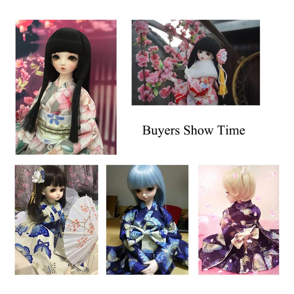 Exquisites 1/3 1/4 1/6 BJD Kleidungsset - Blauer Kimono mit bezauberndem Pflaumenblütendruck (Farbe 1/4 BJD Kleidung) - Sammeln Sie stilv