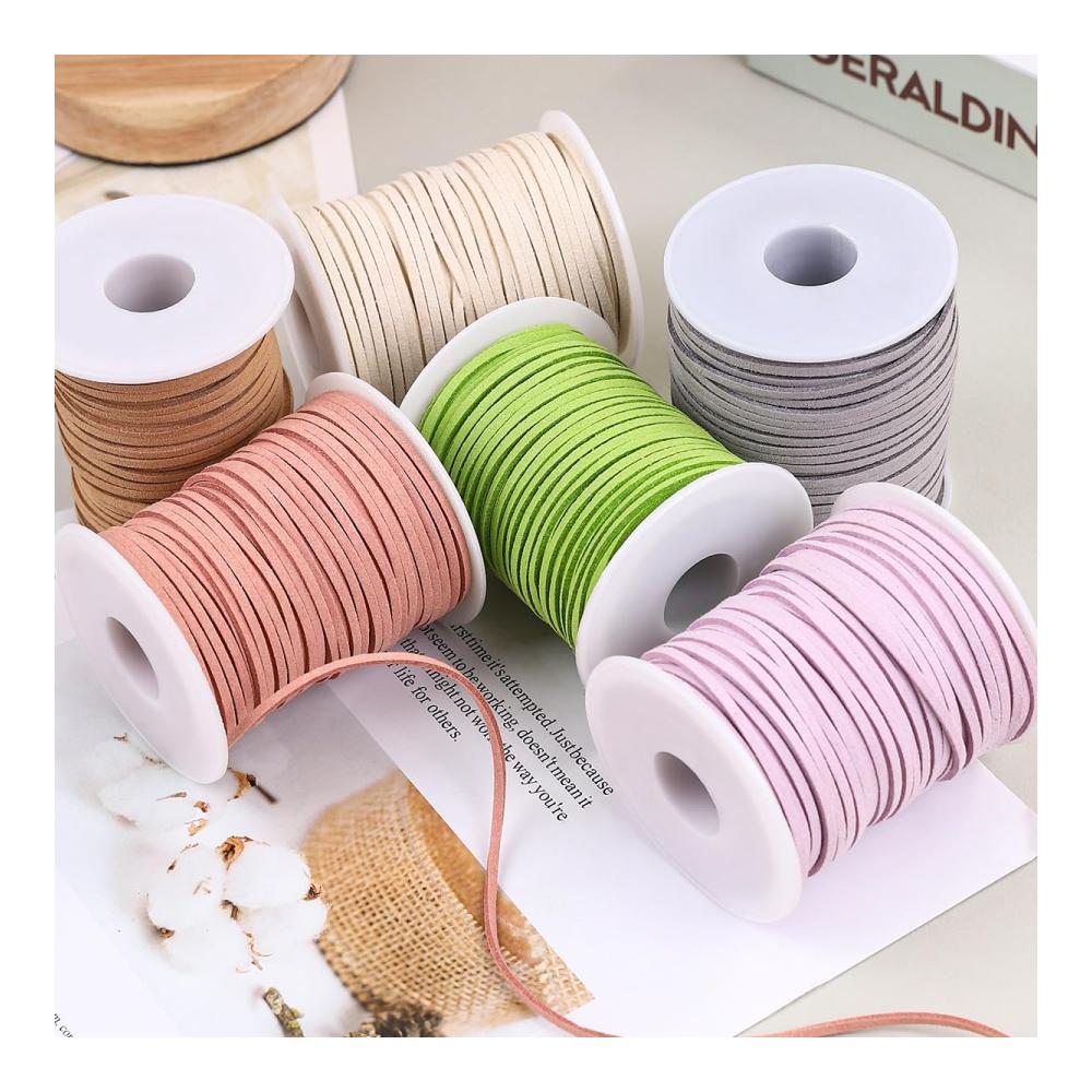 3mm x 45m Lederband Faux Wildleder Schnur - Dunkelgrau - Bastelschnur für DIY Schmuck Armbänder & mehr | Weiches Geschenkband für kreative Projekte mit Bändern