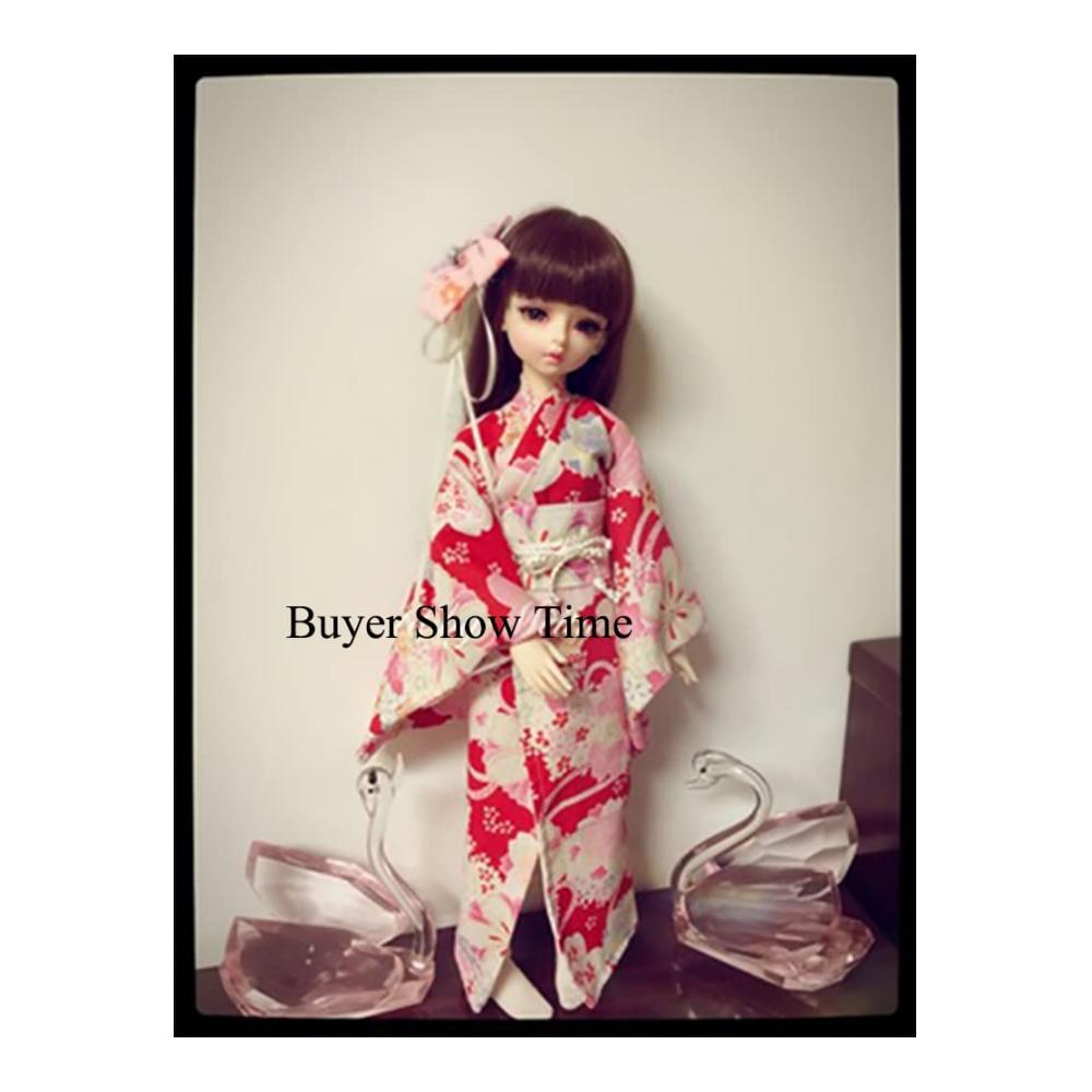Exquisites 1/3 1/4 1/6 BJD Kleidungsset - Blauer Kimono mit bezauberndem Pflaumenblütendruck (Farbe 1/4 BJD Kleidung) - Sammeln Sie stilv