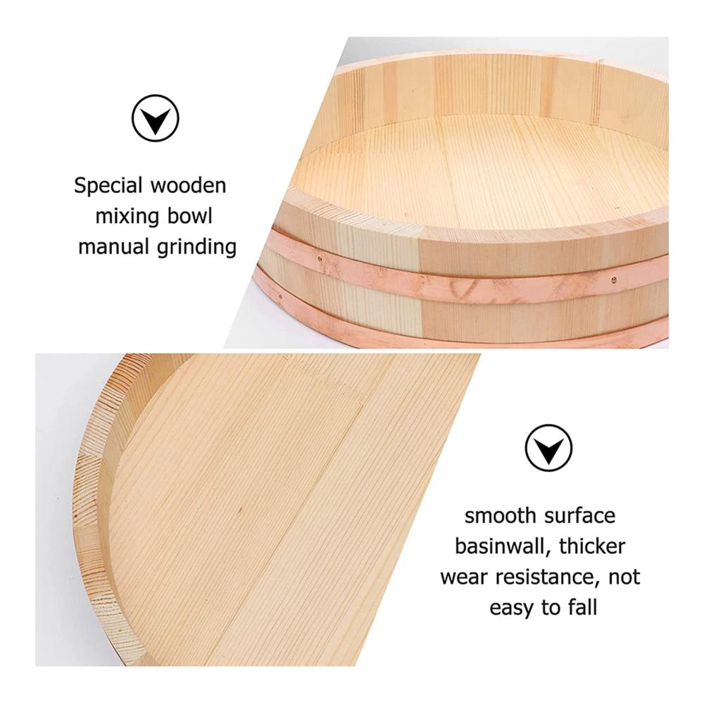 Exklusives Japanisches Sushi-Zubereitungsset Reisrührschüssel & Holz-Sushi-Reiswanne - Perfektes Sushi-Eimer-Kit zum Würzen/Küh