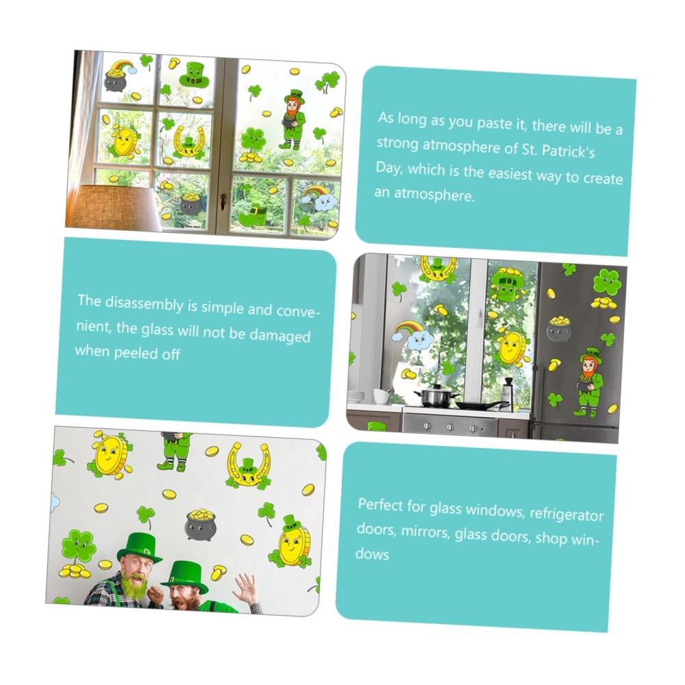 Entdecken Sie 1 Satz St. Patrick Fliesenaufkleber - Wandaufkleber mit Kleeblattmotiven für den St. Patricks Day - Fensterdekoration und Festival-Stimmung in Ihrem Zuhause