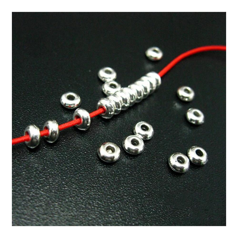 100-teiliges Set Versilberte 5mm Metallperlen für DIY Schmuckherstellung - Perfekte Spacer und Dekoration für Armbänder und mehr