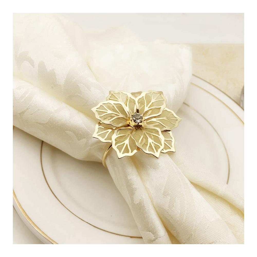 Elegante Serviettenringe Set - 100 Stück Gold Metall Serviettenschnallen für Hotel Restaurant & Hochzeitstische - Dekorative Tischdekoration für stilvolle Abendessen und festliche Anlässe