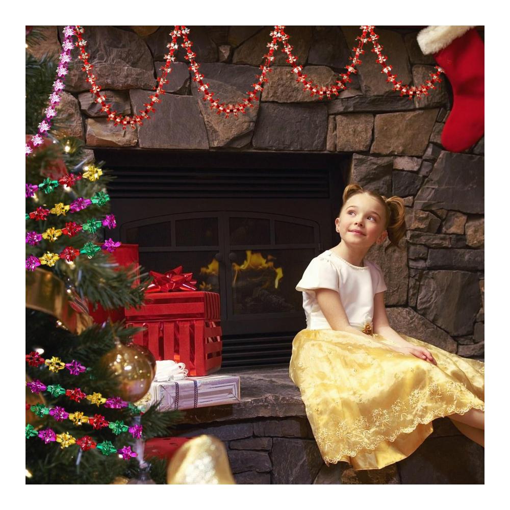 Weihnachten Lametta Girlanden Set - 13er Pack Glänzende Farbige Girlanden für Festliche Dekorationen am Baum Hochzeit Party - Innen &