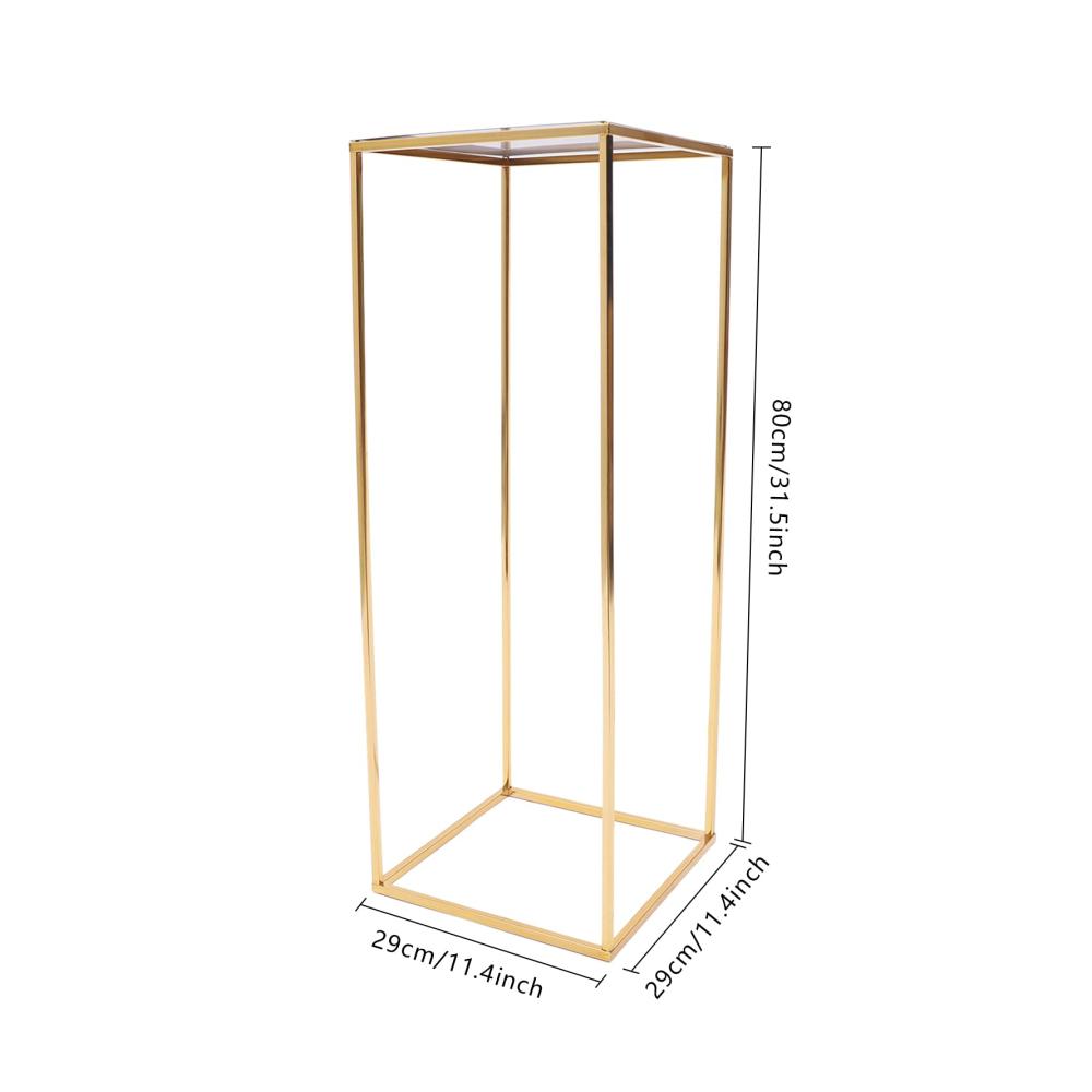 Goldener Blumenständer 80cm - Edler Sockel für Hochzeiten & Events - Metallständer für Tafelaufsätze Dekorationen & mehr - Party & Dinner Centerpiece in Gold - Stilvolle Blumenstütze & Säule