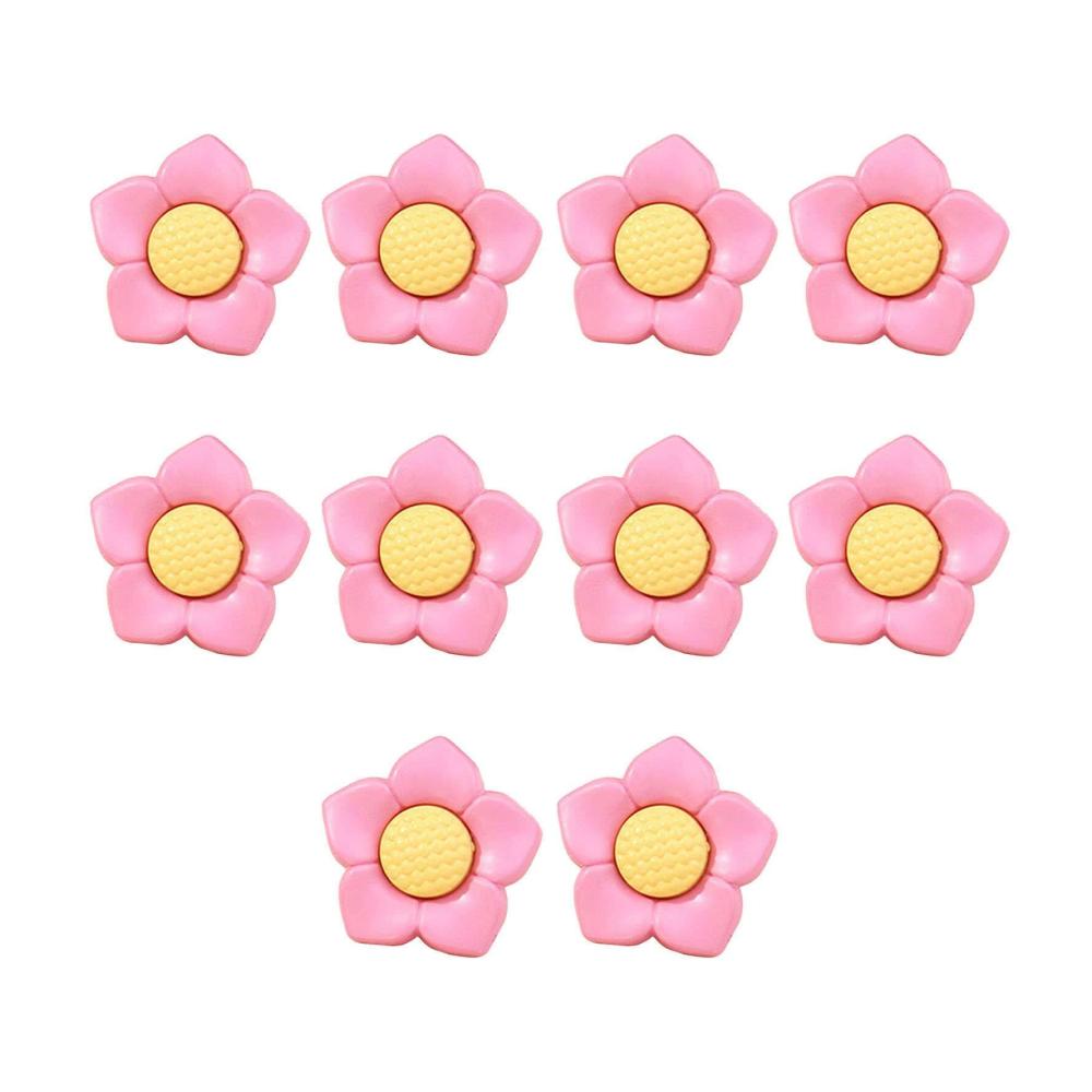 10er Set Kunststoff Knöpfe für Kinder - Abnehmbare Babyknöpfe in Rosa - 19mm - Ideale Kleidungsknöpfe für