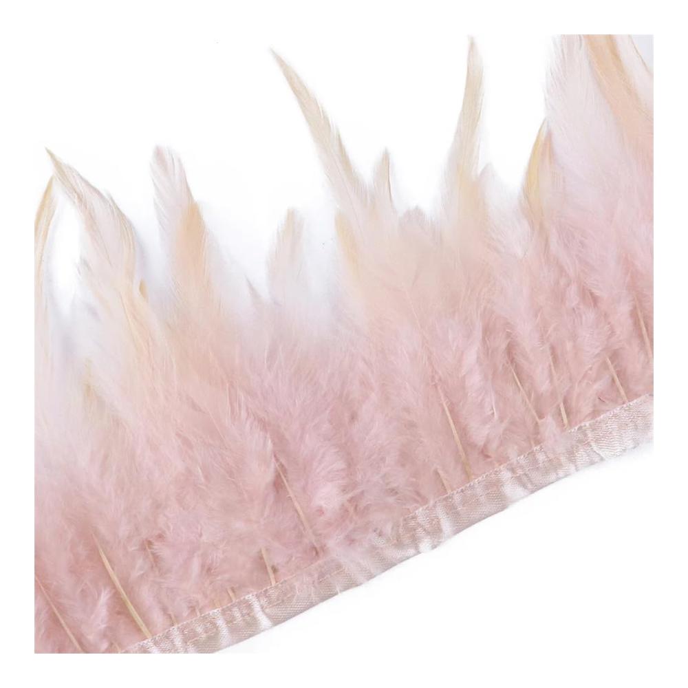 Bunte Fransen-Borten 2/5/10 Yard Hahnenfederbesätze 12–18 cm Nähzubehör für kunstvolle Handwerksprojekte – Perfekt für Dekorationen in Grau 2 Yard Länge