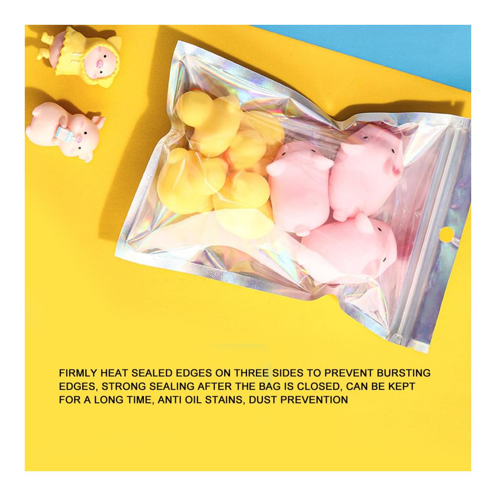 200-teiliges Vorratsdosen-Set Wiederverschließbare Holografische Verpackungsbeutel ideal für Partygeschenke & Handy Zubehör - Selbstverschließende Folienbeutel mit Druckverschluss