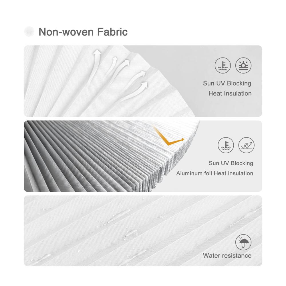 Verdunkeln Sie stilvoll! 2 Plissees für flexible Privatsphäre Zuschneidbare selbstklebende Vliesrollos ohne Bohren. Idealer Sichtschutz für Schlafzimmer Badezimmer und Küche. Inklusive