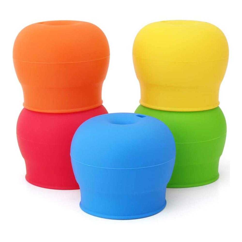Erhalten Sie 5Pcs Silikon Sippy Cup Deckel mit entzückendem Elefanten-Design für auslaufsicheren Schutz Ihrer Getränke (St