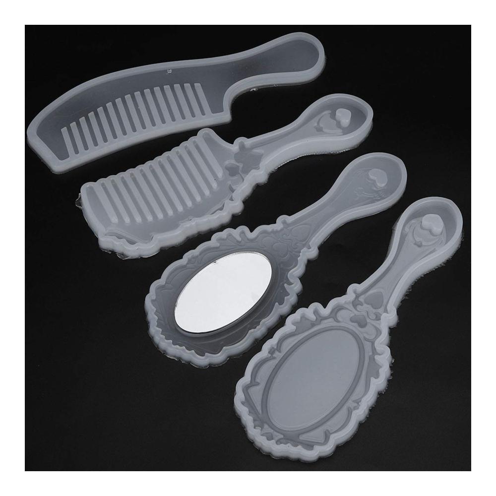 Gießofen-Set für DIY-Hobbyisten 5-teiliges Silikonform-Kit für Spiegel und Kämme - Perfekt für Handwerker und Bastler - Wiederverwendbare Formen für kreative Projekte