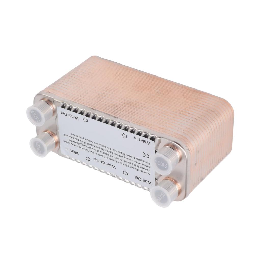 Edelstahl Gegenstromkühler mit NPT1/2-Gewinde | Abkühlgitter für Warmwasserbereitung | Hocheffizienter 40-Platten-Wärmetauscher