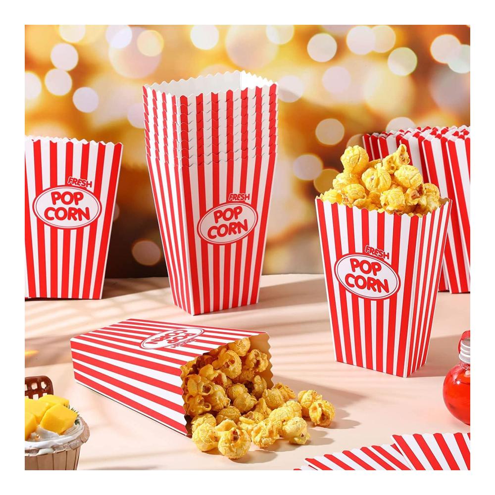 Praktischer Kuchenbehälter & Lebensmitteltransport 100 Popcorntüten & Süßigkeitenboxen aus Papier für Partys Geburtstage & mehr