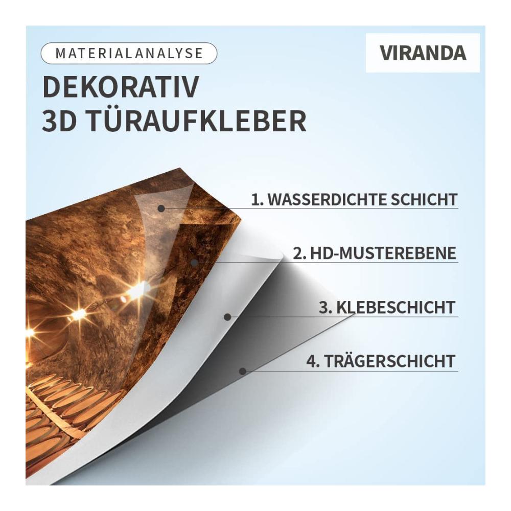 Türaufkleber 3D Meer Gebäude Leuchtturm Selbstklebend - Realistisches Türposter für Wohnzimmer Schlafzimmer Küche - XXL Tür Wandbild & Tür Foto 90x200cm - Einfache Tür Kunst & Wandaufkleber