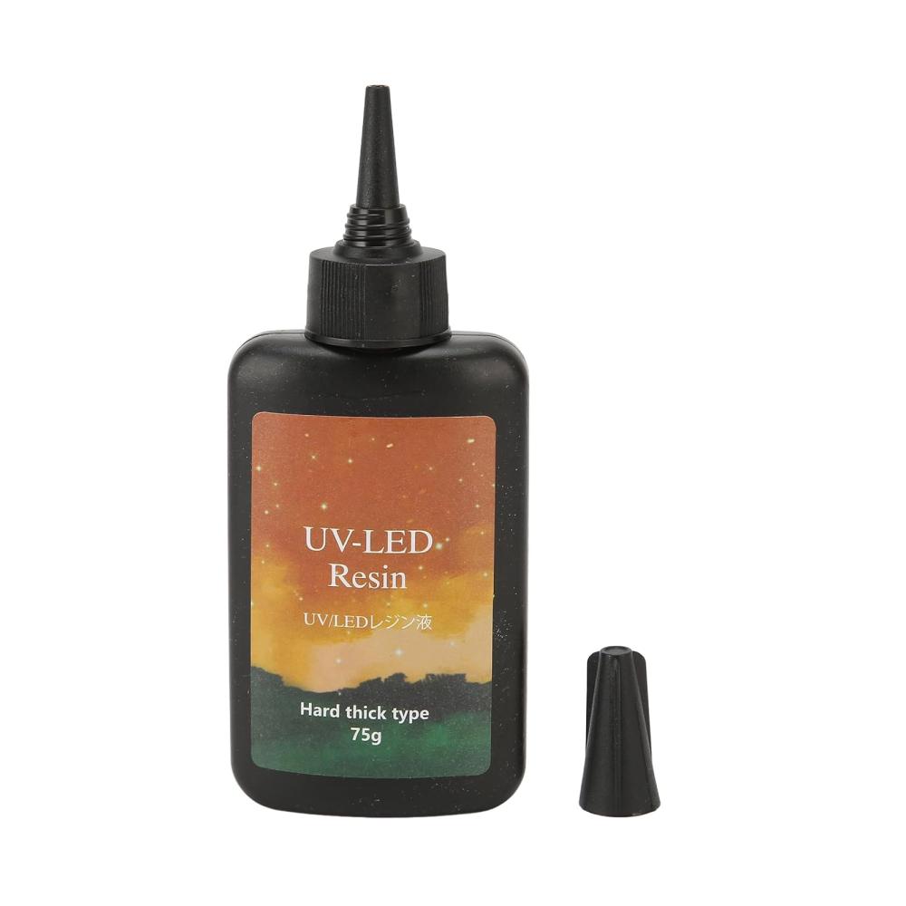 Hochwertiger Bastelkleber Kristallklares UV-Harz 75g Flasche für DIY-Epoxidharzprojekte. Dicke Konsistenz perfekt für Kunsthandwerk und Schmuckherstellung