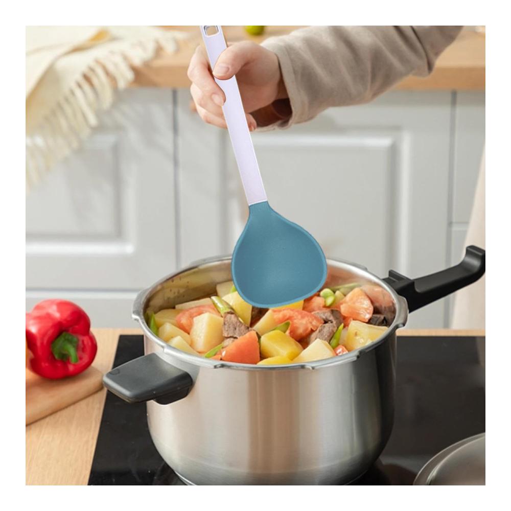 Lvtfco Pfannenwender Set 6-teilig | Silikonspatel Küchenset für Suppen Braten & Kochen von Nudeln | Hitzebeständige Kochutensilien zum einfachen Wenden & Servieren | Ergonomischer Griff