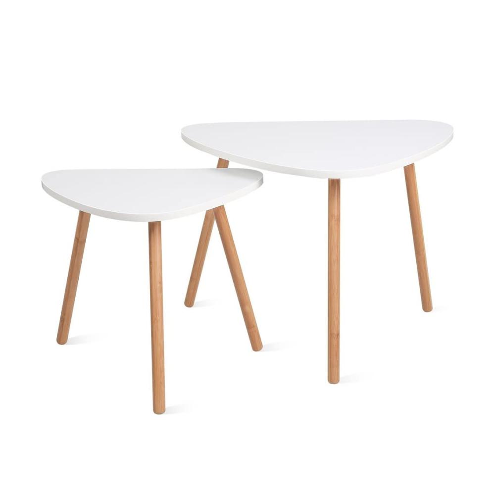 Entdecken Sie Eleganz Teeservice Set für stilvolle Momente - Premium Porzellan Tee-Set mit Couchtische 2Er-Set Design - Perfekt für Wohnzimmer Sofa und Büro - Dreieckiges Dekor für zeitlose Ästhetik - Möbel für Zuhause und Büro mit Witz - Inklusive 45X60cm und 45X40cm Beistelltisch - Genießen Sie Tee in Luxus und