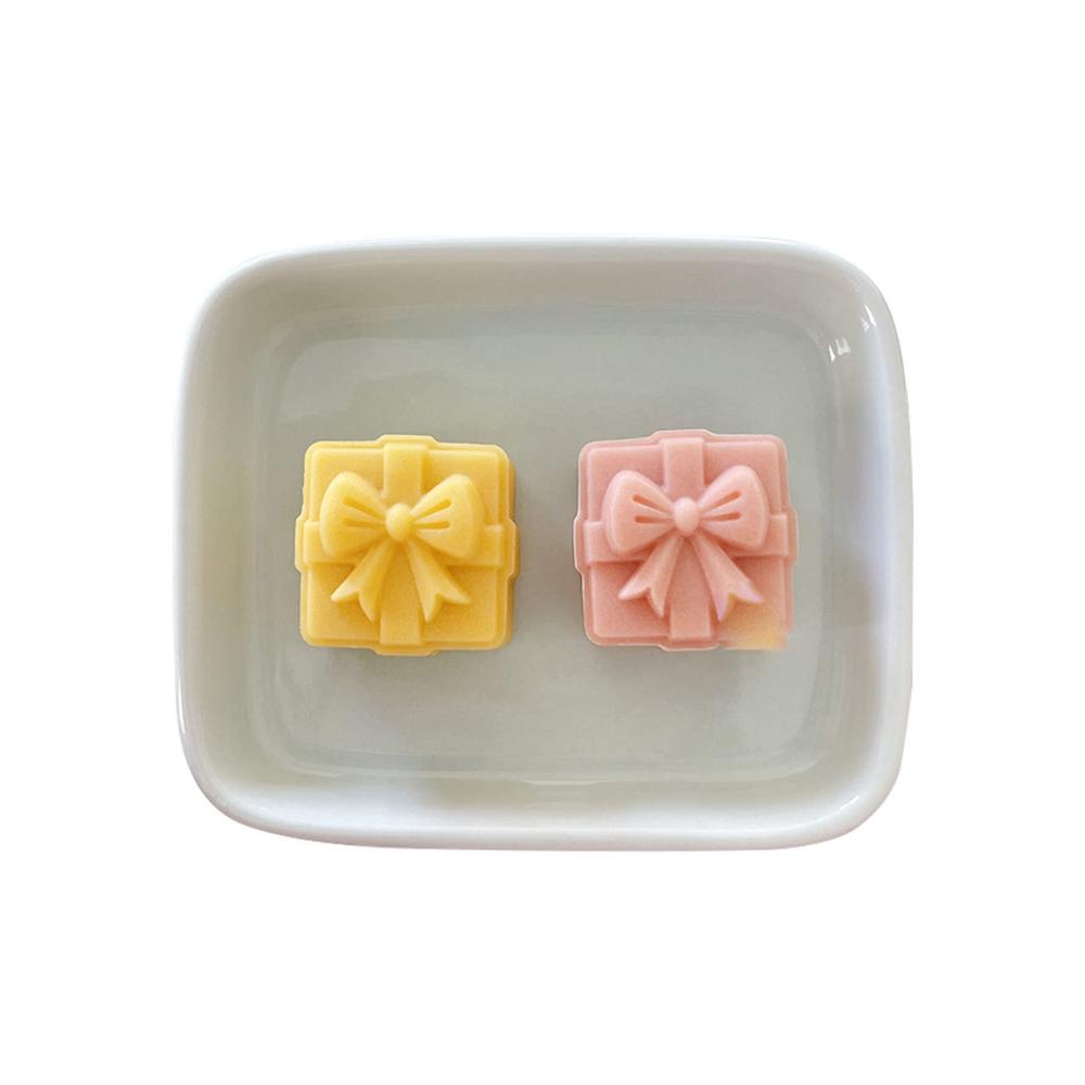 Gebäckpresse Mondkuchen-Schleifen-Motiv | Handdruck Keksstempel für Kekse | Mungbohnenkuchenform | Schneehaut | Backformen für perfekte Mondkuchen