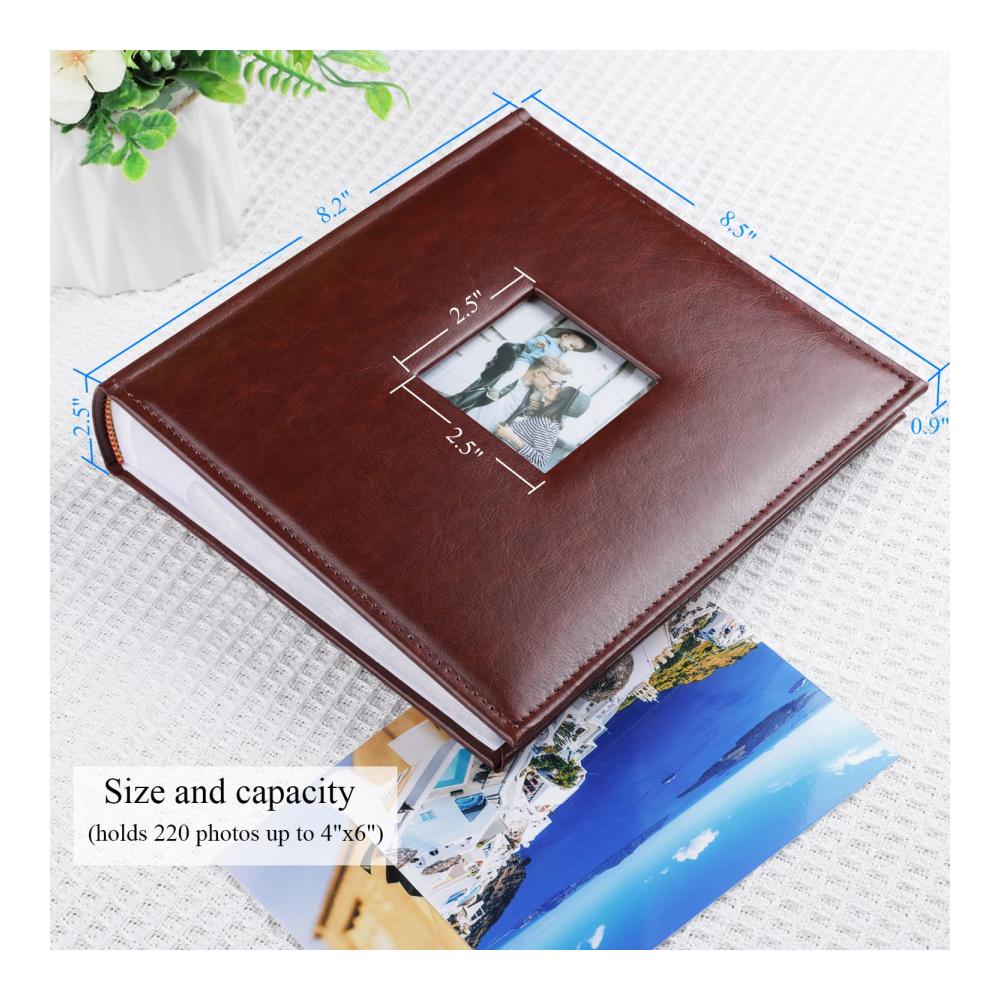 Erstellen Sie unvergessliche Erinnerungen Hochwertiges Leder Fotoalbum für 220 Fotos 10x15 cm. Einsteckalbum mit weißen Seiten und Memo-Raum. Perfekt für Ihre wertvollen Alben